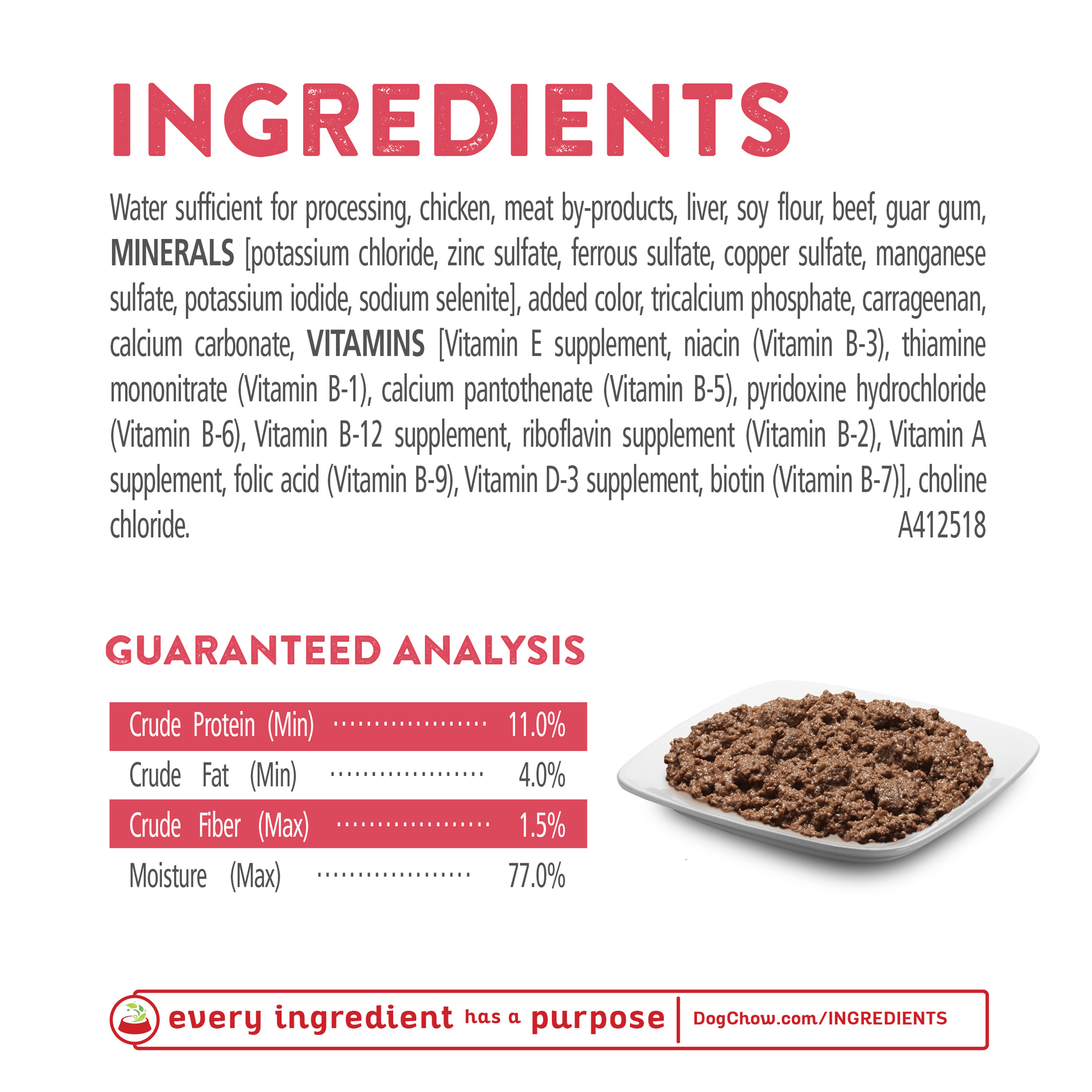 Purina Dog Chow High Protein Classic Ground Wet Dog Food with Beef 13oz - Donations - Image 2