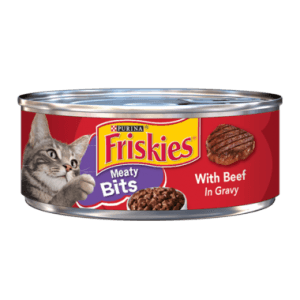 Friskies Meaty Bits With Beef in Gravy Wet Cat Food 5.5oz - Donations