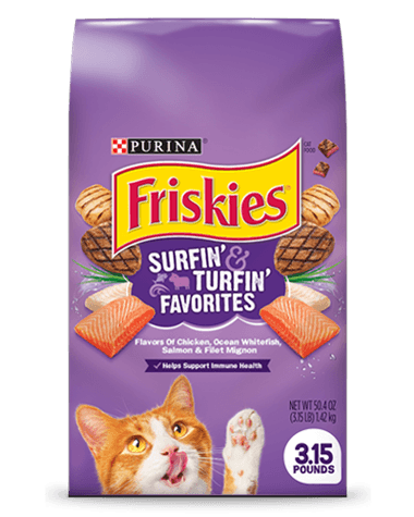 Friskies Surfin' & Turfin' Favorites Adult Dry Cat Food 3.15lb - Donations