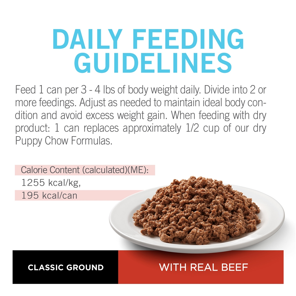 Purina Puppy Chow Wet Canned Puppy Dog Food with Real Beef 5.5oz - Image 5