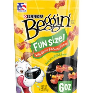 Beggin' Fun Size Dog Treats with Bacon & Cheese Flavor 6oz