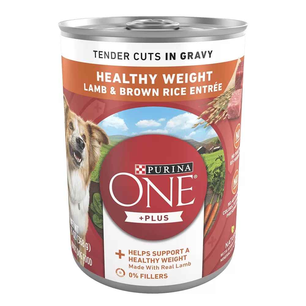 Purina ONE +Plus Healthy Weight Tender Cuts In Gravy Lamb & Brown Rice Entrée Wet Dog Food 13oz