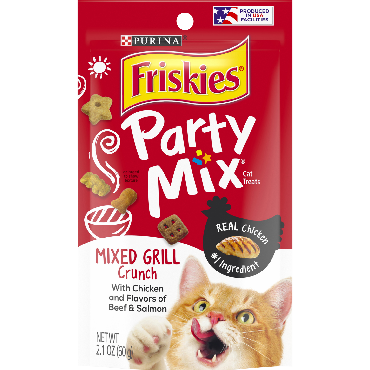 Friskies Party Mix Mixed Grill Adult Cat Treats 2.1oz Purina Express